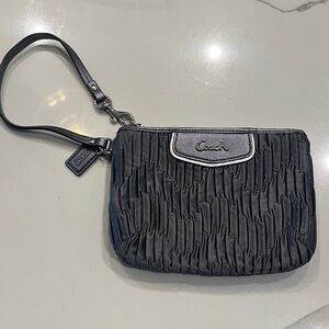 Coach Ruched Gray Wristlet